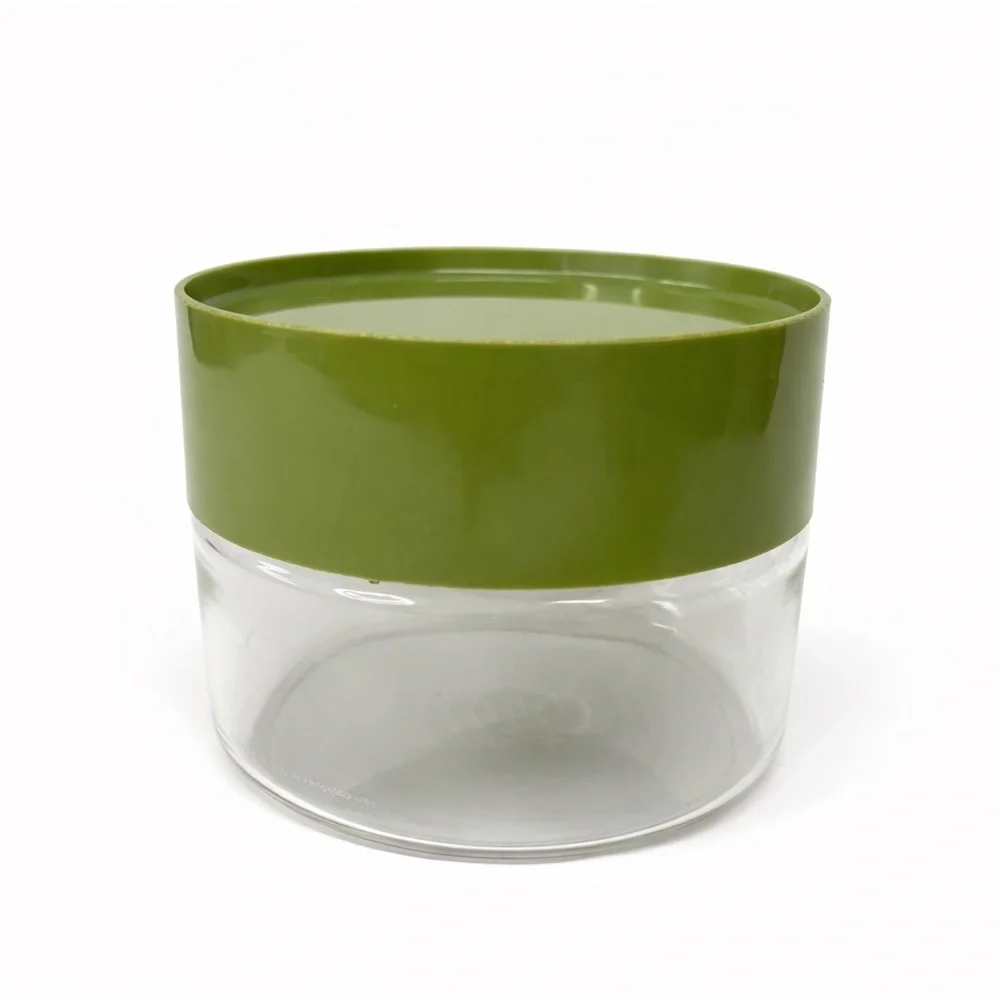 Vintage Pyrex 4x5” Glass Store'n See glass 0640 canister jar Avocado Green